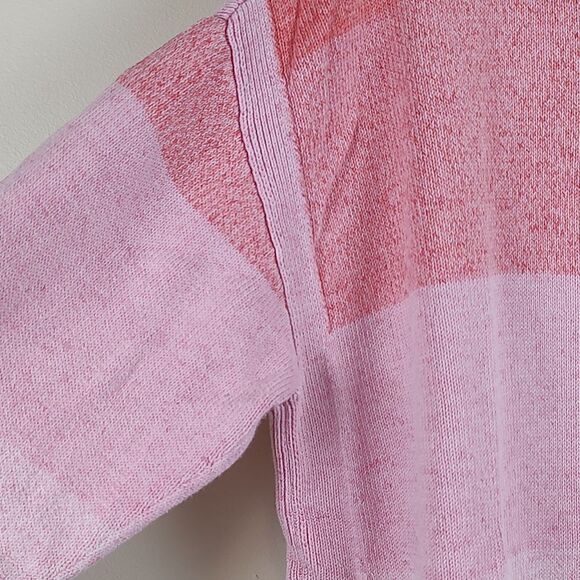 T by Talbot's Pink Large Ombre Stripe Cotton Sweater Top Size XLP - Picture 10 of 11